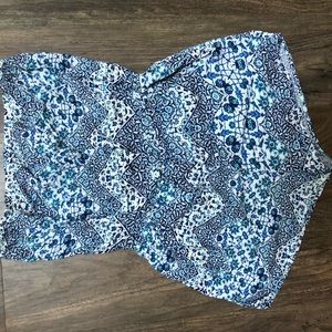 Blue patterned romper